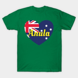 Anula NT Australia Australian Flag Heart T-Shirt